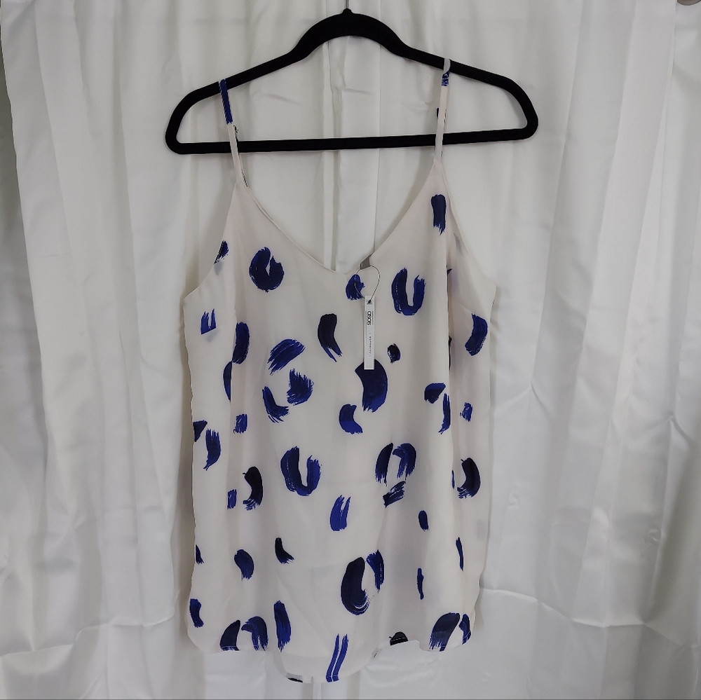 NWT sz6 ASOS Design maternity cami in white/blue abstract print